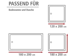 Wenko Duschvorhang, 180 x 200 cm, mit Anti-Schimmel-Effekt, wasserabweisend, waschbar