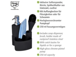 Wenko Spül-Set »Empire«, 250 ml Fassungsvermögen, mit Spülbürste, Auffangbecken