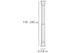 Wenko Teleskop-Duschstange, ausziehbar von 110 bis 245 cm, aus Aluminium