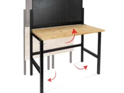 Werkbank, klappbar, B 121 x H 142 x T 65 cm