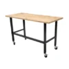 Werkbank mit Rollen, B 140 X T 60 X H 84cm, 200kg Belastung, FSC 100%, Fichte