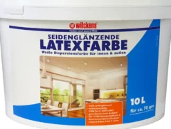 Wilckens Latexfarbe, 10 Liter, in matt, seidenglänzend oder hochglänzend, Farbe weiß