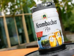 2 x 5-l-Bierfass Doppelpack Krombacher Pils, Bierfass mit Zapfhahn, Pfandfrei